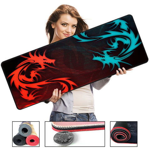700*300*2 Size Red Dragon Series High Speed Big Mousepad